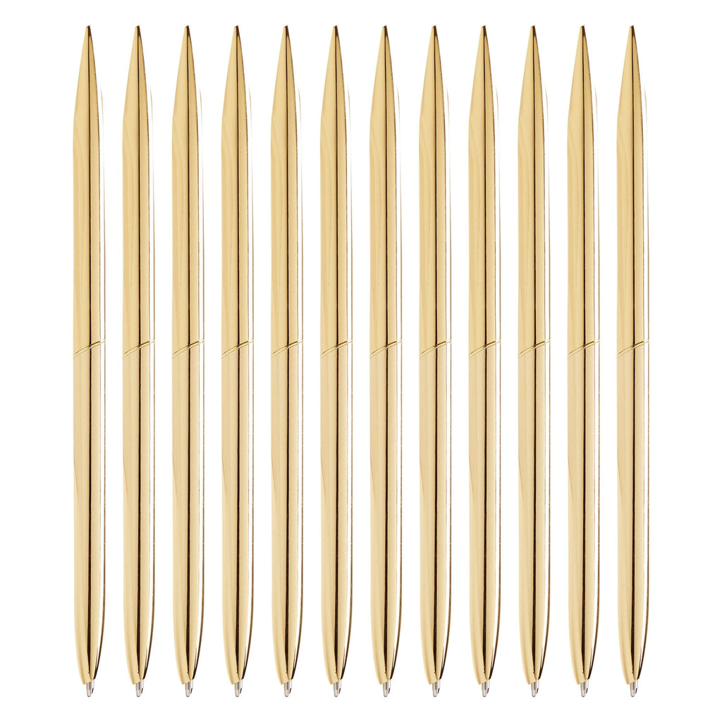 12 Pack Gold Ballpoint Pen Set for School and Office Supplies, 6.4 in
