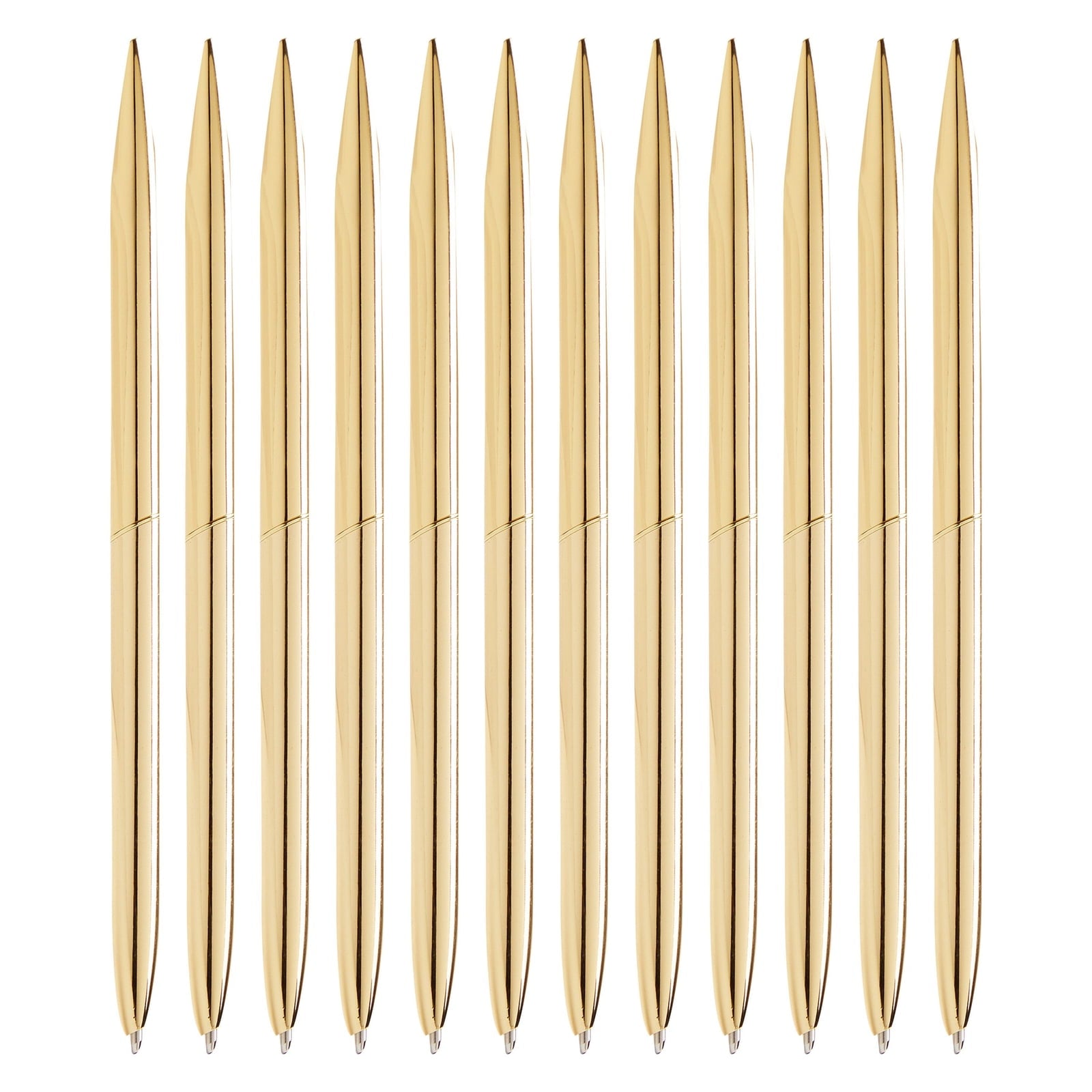 12 Pack Gold Ballpoint Pen Set for School and Office Supplies, 6.4 in