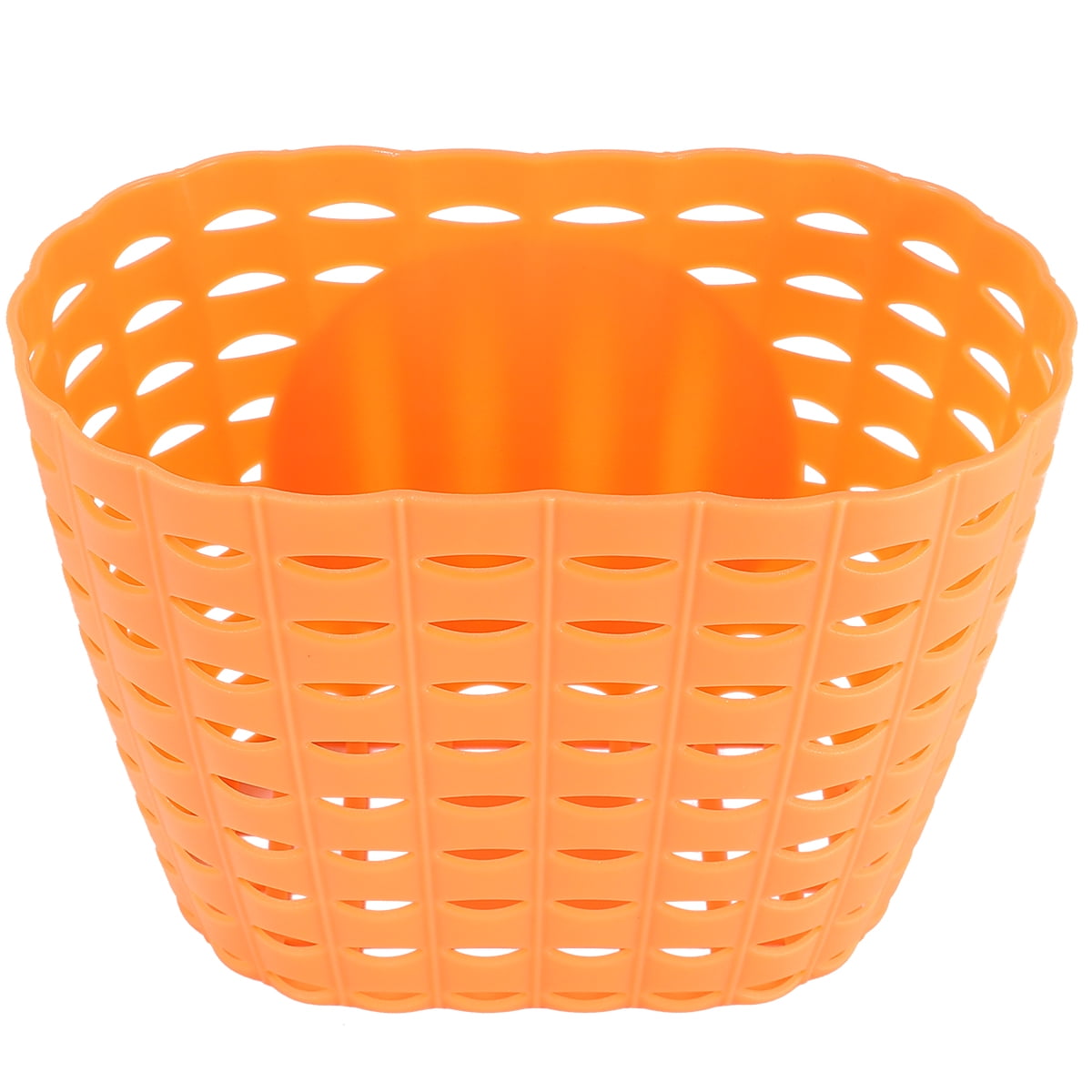 1Pc Children Bike Basket Detachable Plastic Bike Storage Basket for Kids Bike Without Stickers (Orange)