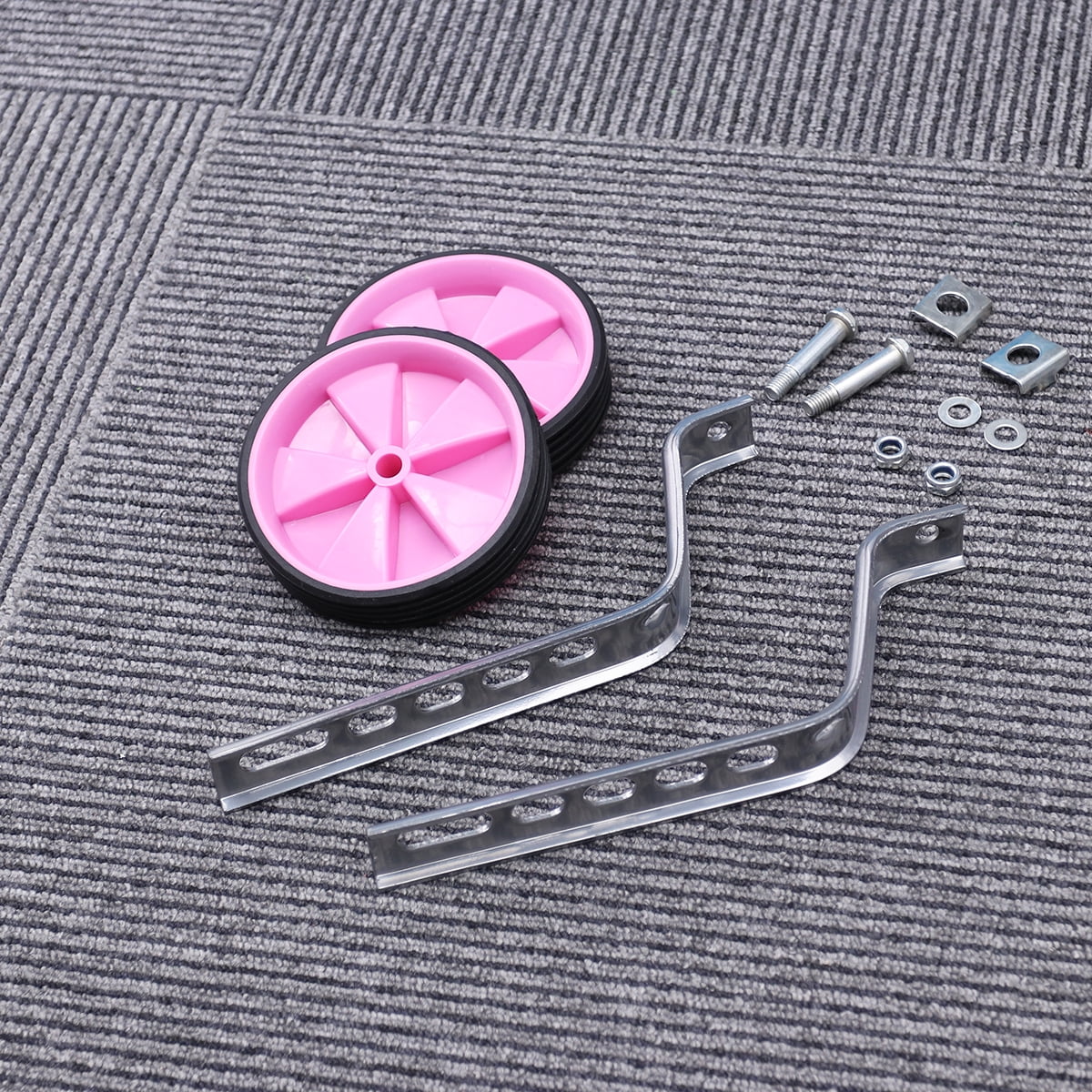 12-20 Inch Universal Porous Training Wheels Auxiliary Wheel Children’s Accessories Balance Auxiliary Wheels(Pink)