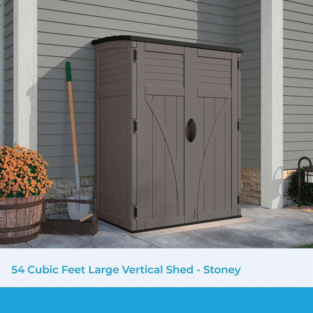 34 Cu. Ft. Horizontal Shed for Outdoor Storage w/Locking System, Stoney/Black