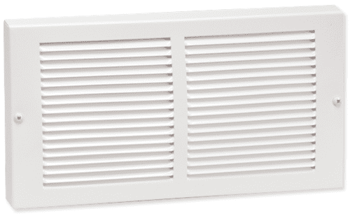 16in x 8in Imperial White Steel Rectangular Baseboard Return Grille – Overall 17 1/4in x 9 1/4in