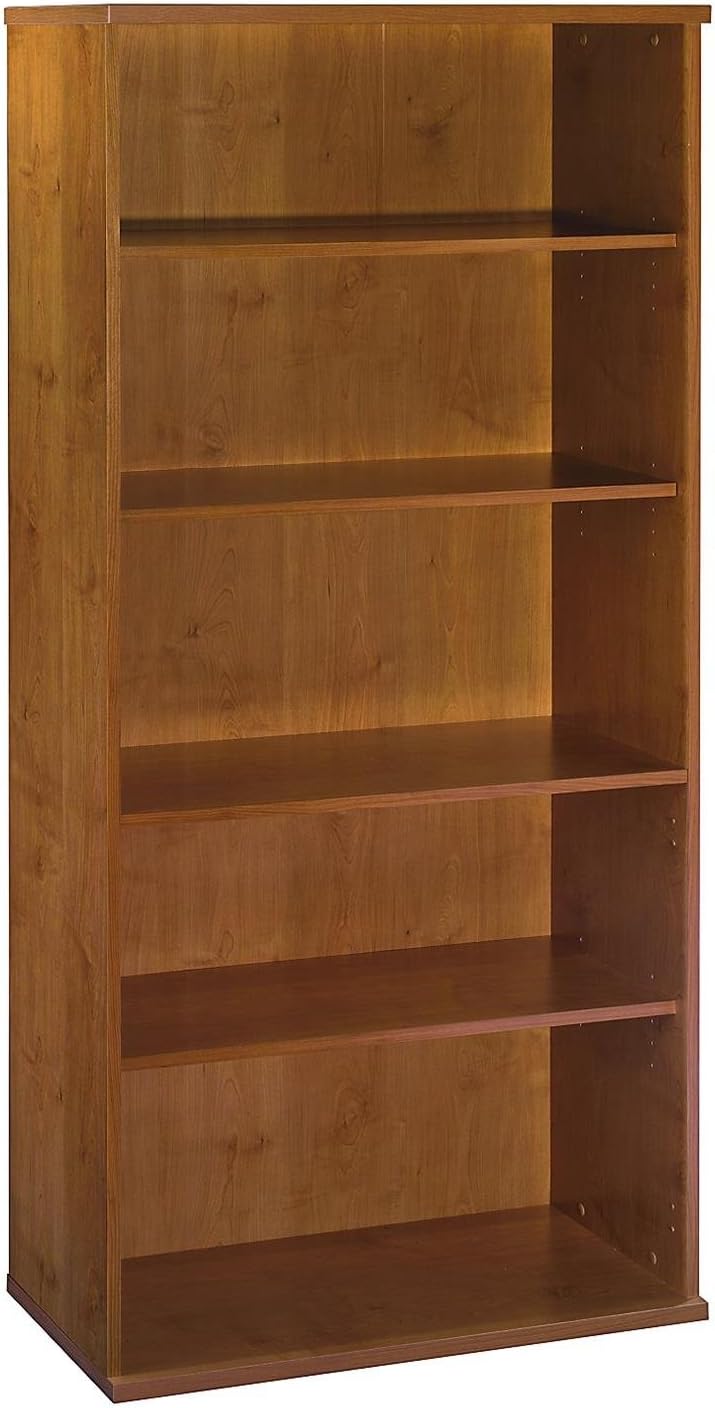 Bush Business Furniture Series C Tall 5 Shelf Bookcase in Mocha Cherry, Large Bookshelf for Home and Professional Office