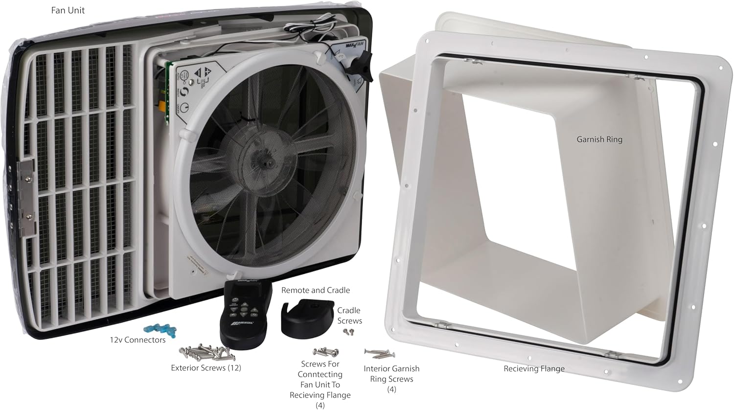 Deluxe Vent, Fan and Vent Cover All in One - Powerful 10-Speed Reversible Fan with Thermostat, Built-in Rain Cover, Remote Control, Intake & Exhaust Fan, Smoke (00-07500K)