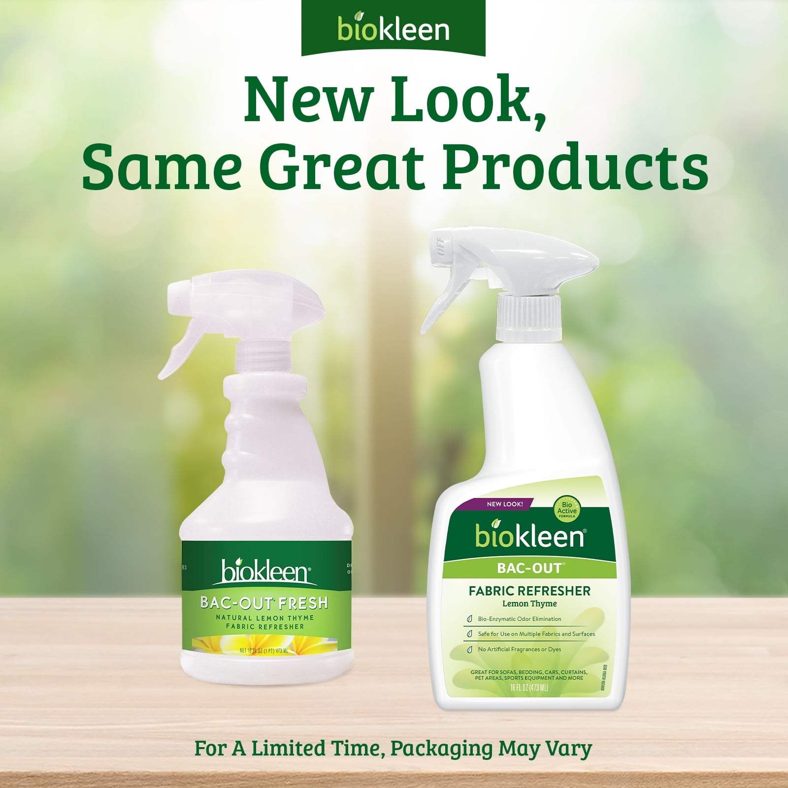 2 Pack Biokleen Bac-Out Fresh, Fabric Refresher, Lemon Thyme – 16 fl oz