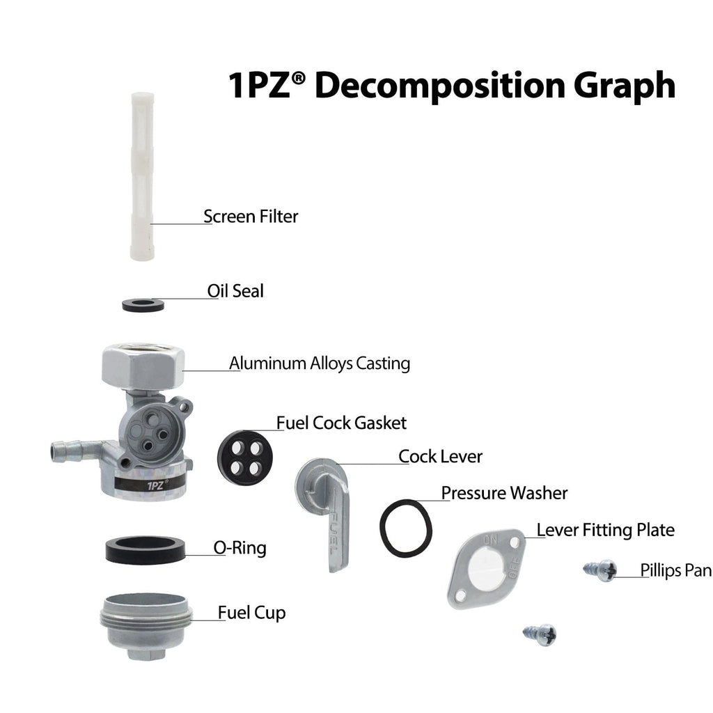 1PZ KW5-P01 Gas Tank Fuel Switch Valve Petcock fit for Generac GP5000 GP5500 GP6000E GP6500 GP6500E GP7000 GP7000E GP7500 GP7500E GP8000E Generator