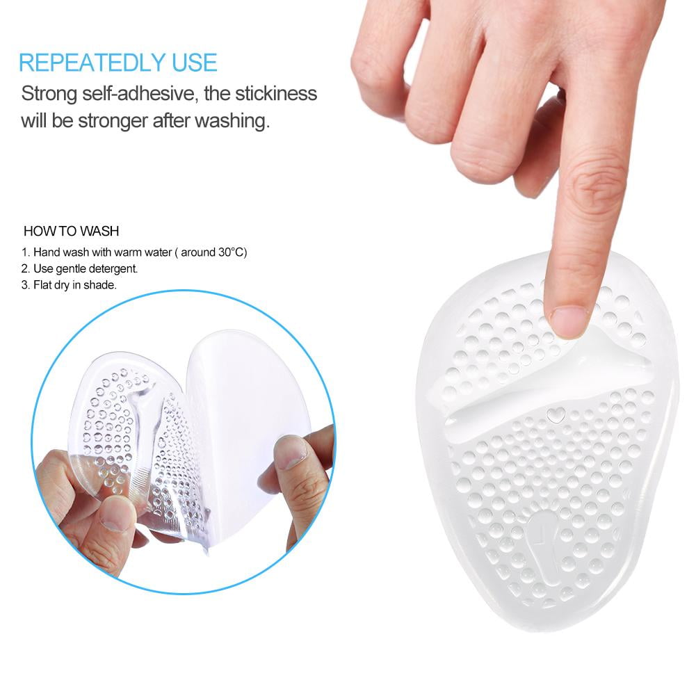 2 Pairs Soft Gel Ball of Foot Cushions, Metatarsal Gel Pads Ball of Foot Cushions