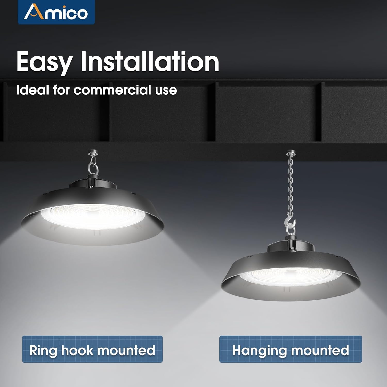 200-watt, 10 sets of UFO lamps, LED ceiling lights, 28,000 lumens, 5000K LED ceiling lights, 5-foot cable, can replace 650-watt metal halide/hot mercury lamps, suitable for gyms, factories, barns and warehouses.
