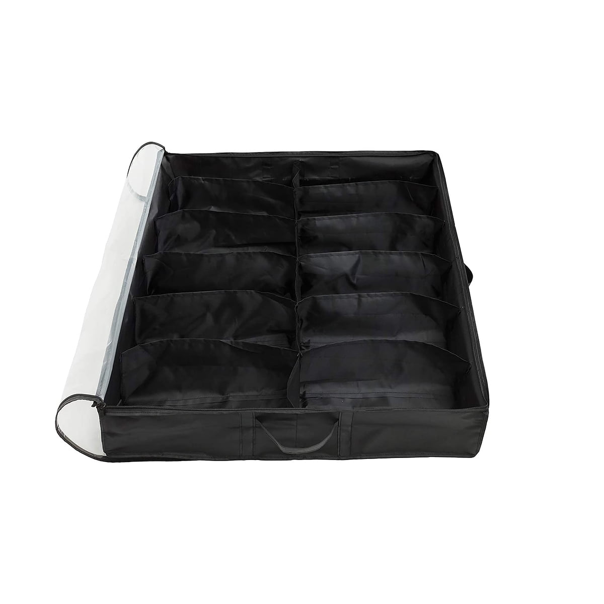 12 Pair Under Bed Pull Out Shoe Organizer Hidden Clear Storage Bag Closet Floor Shoes Holder