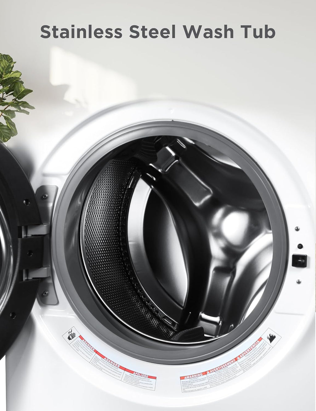 0.9 Cu. Ft. Portable Washer, 6.6 lb. Capacity Washing Machine for Homes & Apartments, 5 Wash Cycles, Quick Connect Sink Adapter and Drain Hose Included, Transparent Lid, BPWM09W, White