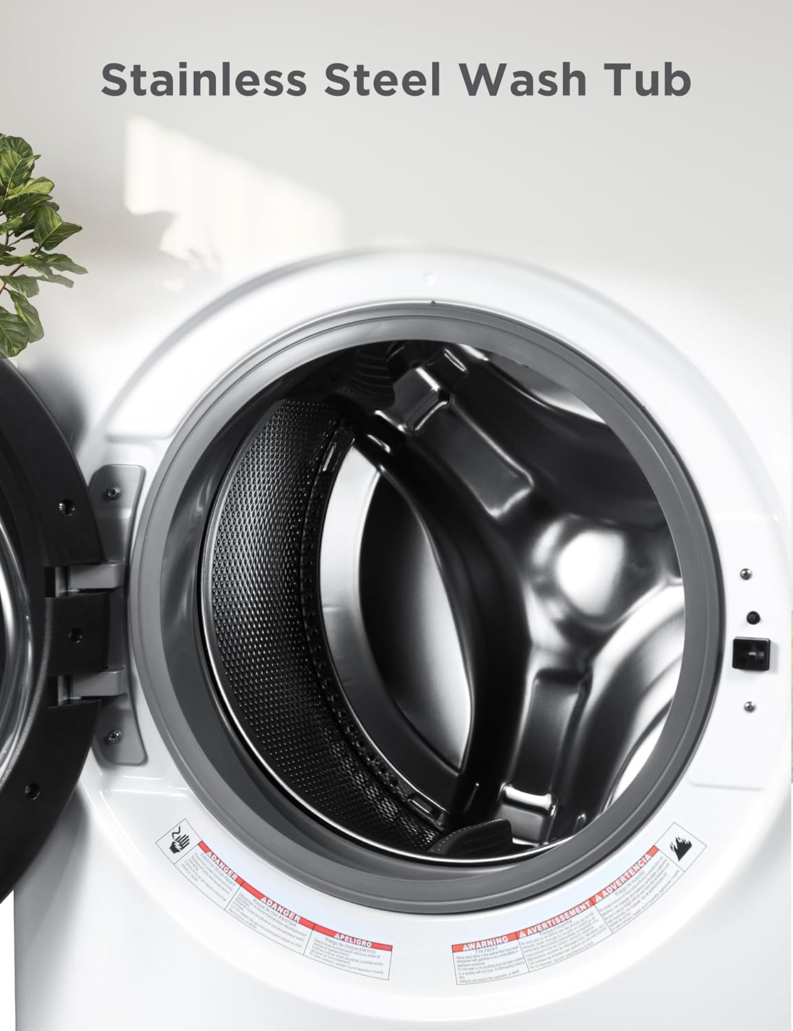 0.9 Cu. Ft. Portable Washer, 6.6 lb. Capacity Washing Machine for Homes & Apartments, 5 Wash Cycles, Quick Connect Sink Adapter and Drain Hose Included, Transparent Lid, BPWM09W, White