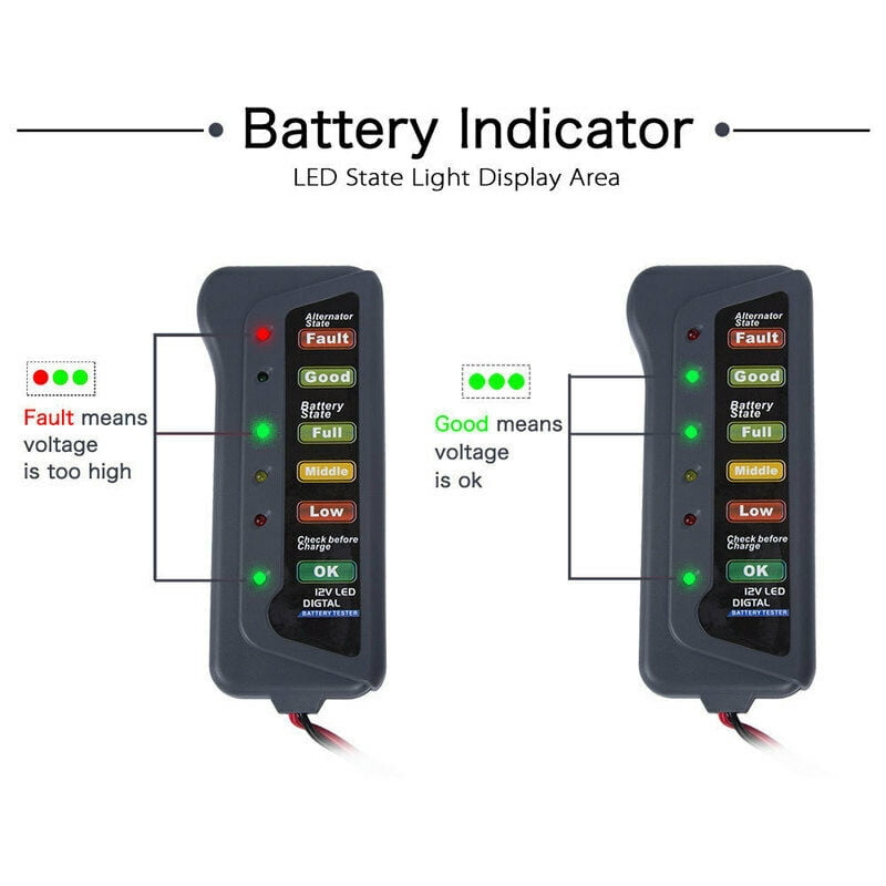 12V LED Car Battery Load Tester Alternator Analyzer Diagnostic Tool Auto Scanner