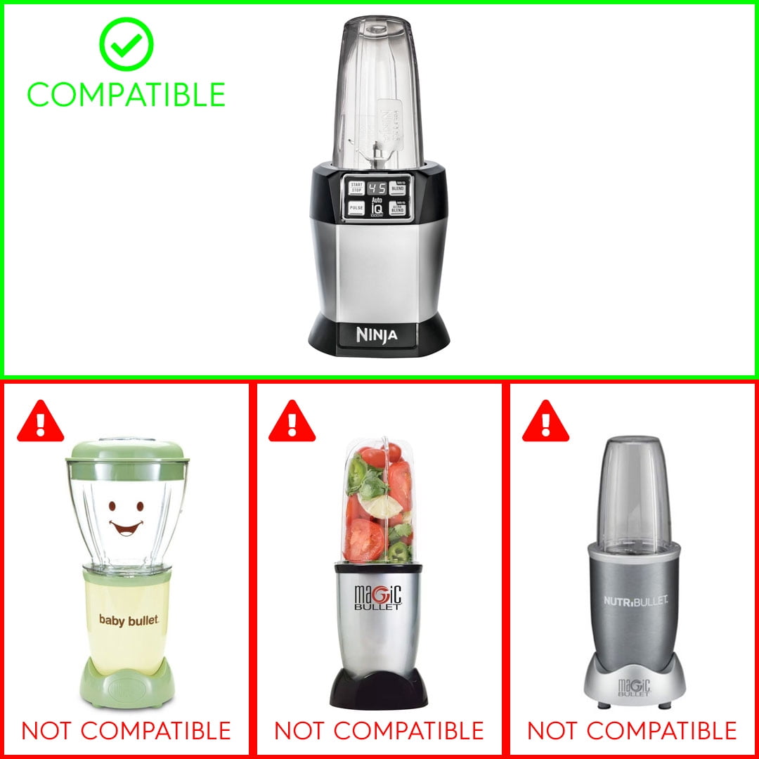 2 Pack 12 oz Cup with Sip & Seal Lid and Extractor Blade (7-Fins) Replacement Part Compatible with Nutri Ninja Auto-iQ