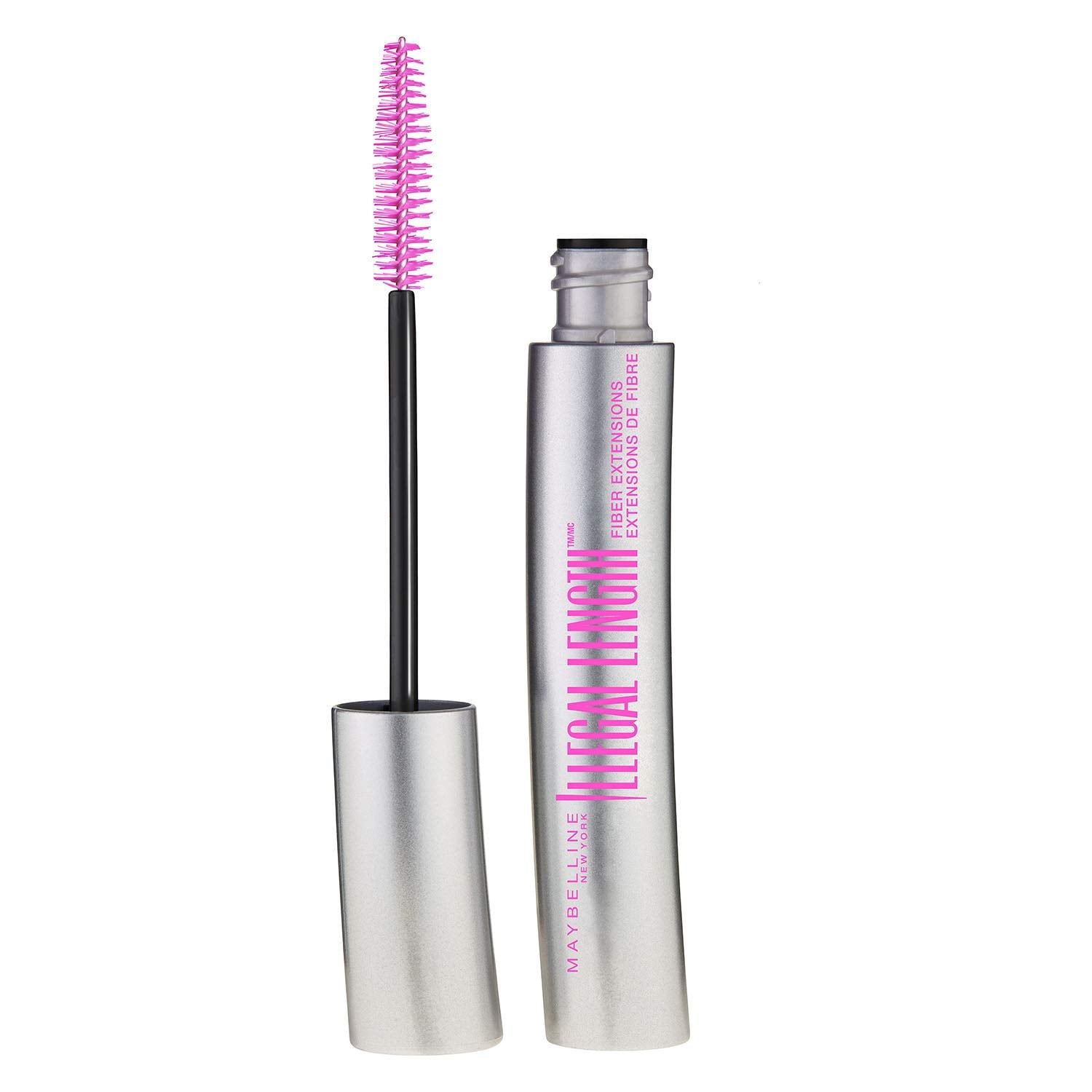 1pc Maybelline Illegal Length Fiber Extensions Mascara BLKest BLK 0.22oz #930