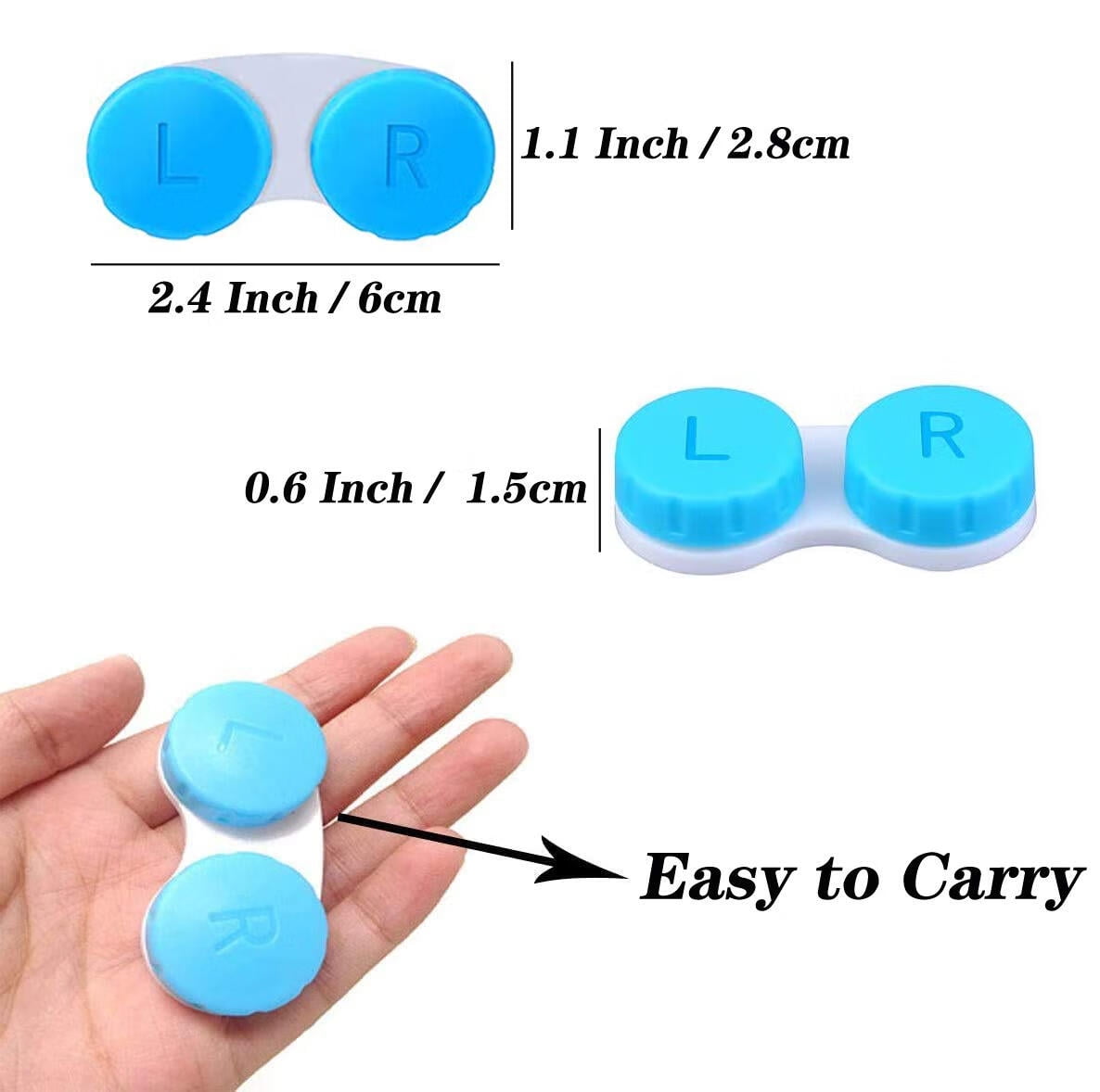 12 Pack Colourful Contact Lens Case Box Holder Container Soak Storage Kit