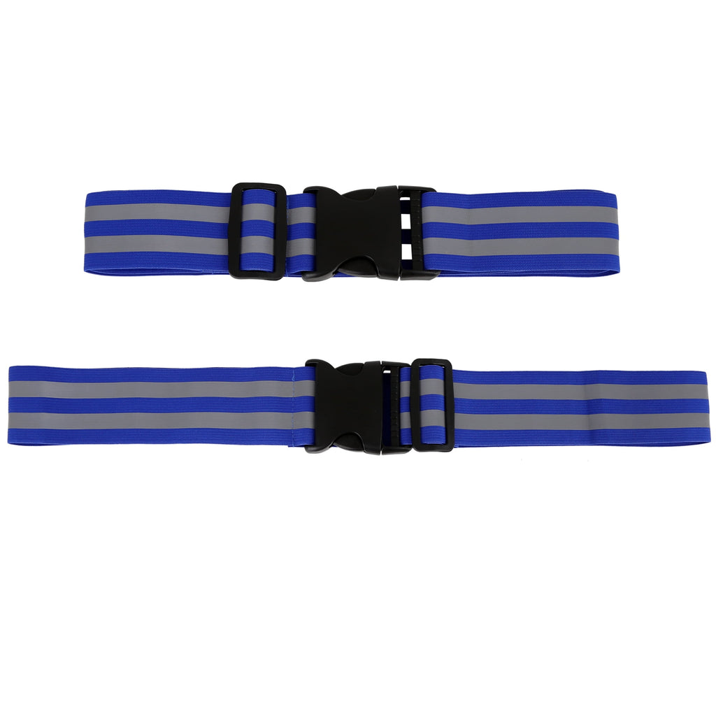 2 Pcs Blue Reflective Belts for Waist Reflective Belts High Visibility Night Safety Cycling Riding Reflector