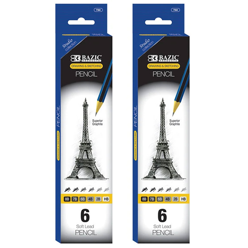 12 Pc Sketch Drawing Pencil Sketching Artist Assorted Lead 8B to HB Art Supplies