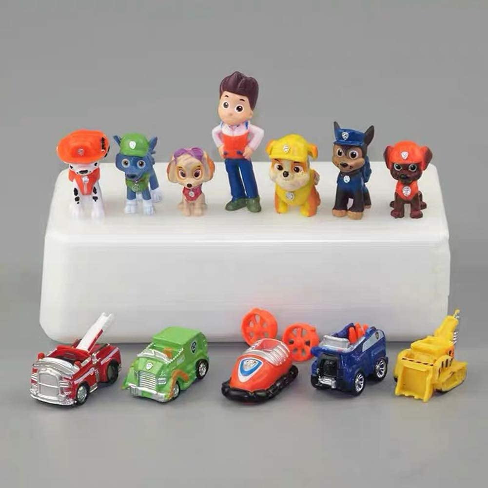 12PCS Paw Dogs Patrol Figurines Action Figure for Cake Toppers Paw Cake Decorations, Birthday Party