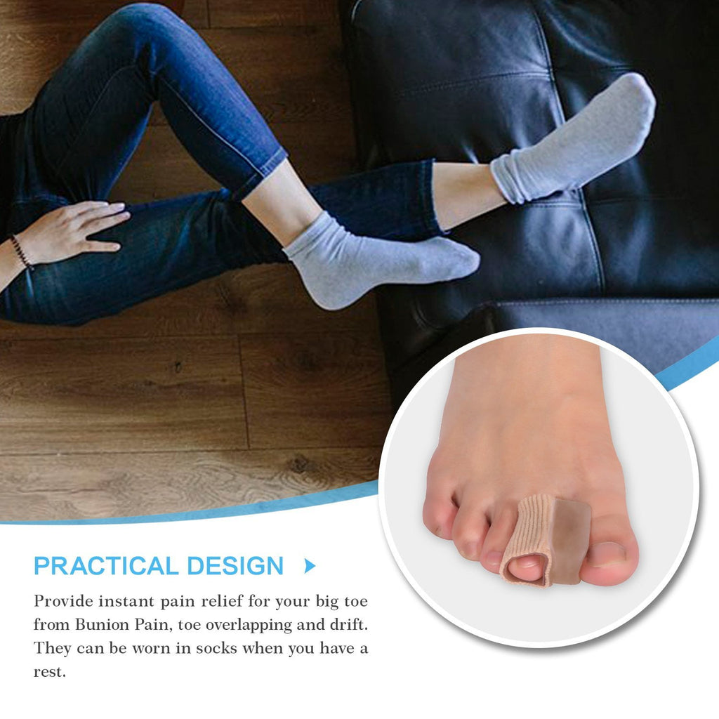 2 Pairs Hammer Toe Straightener Protector Sleeve Tube with Big Toe Gel Spacers for Bunion, Hallux Valgus, Toe Alignment, Overlap Toes in Shoes, Sleeve Tube,Hammer Toe Straightener Protector