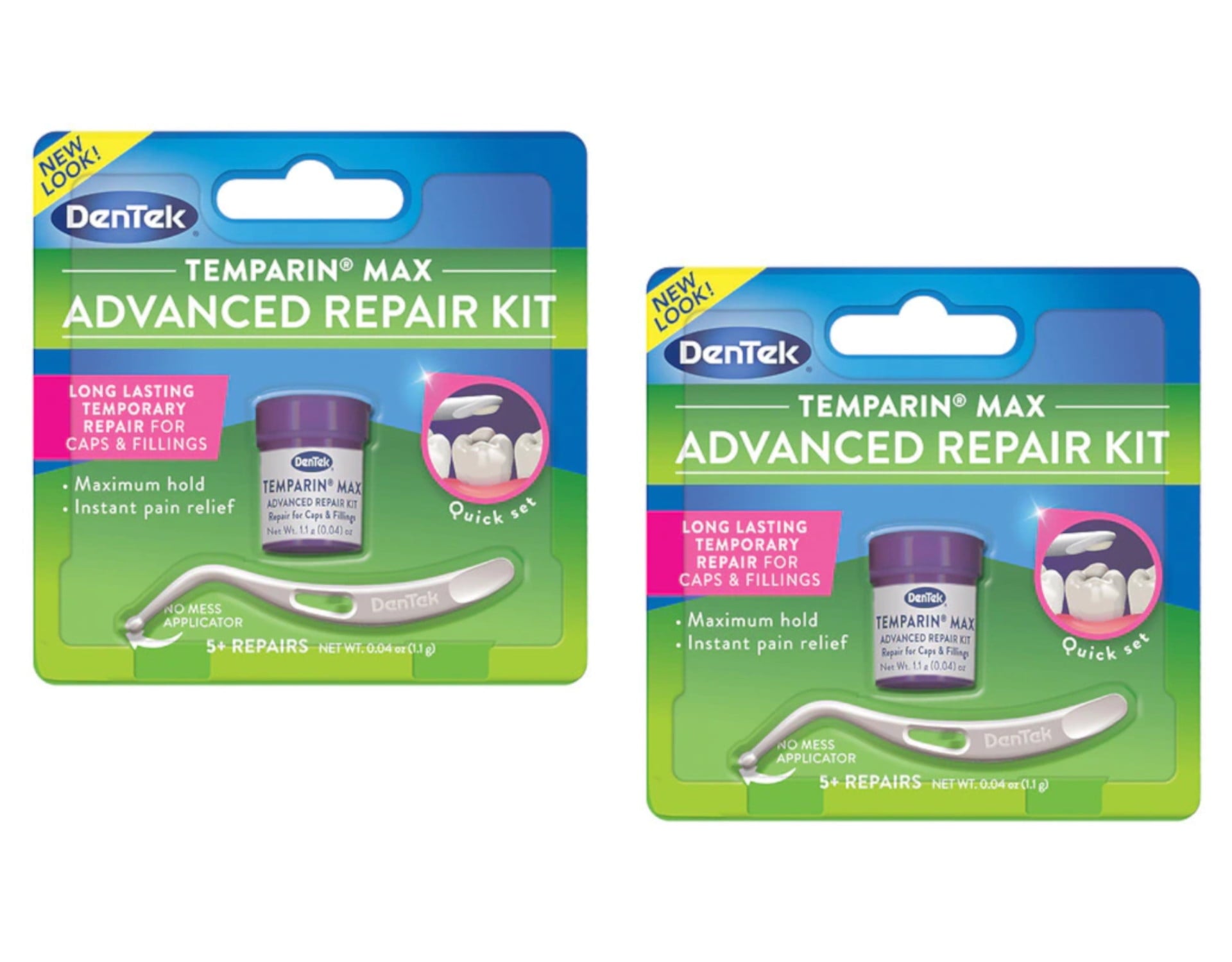 2 Pack – Dentek Temparin Max Lost Tooth Filling & Loose Cap Repair 1 Each