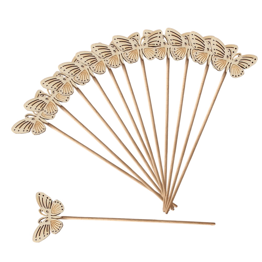 12pcs Home Wooden No Fire Reed Diffuser Sticks Bedroom Butterfly Replacement Aromatherapy Supplies Handmade Fragrance