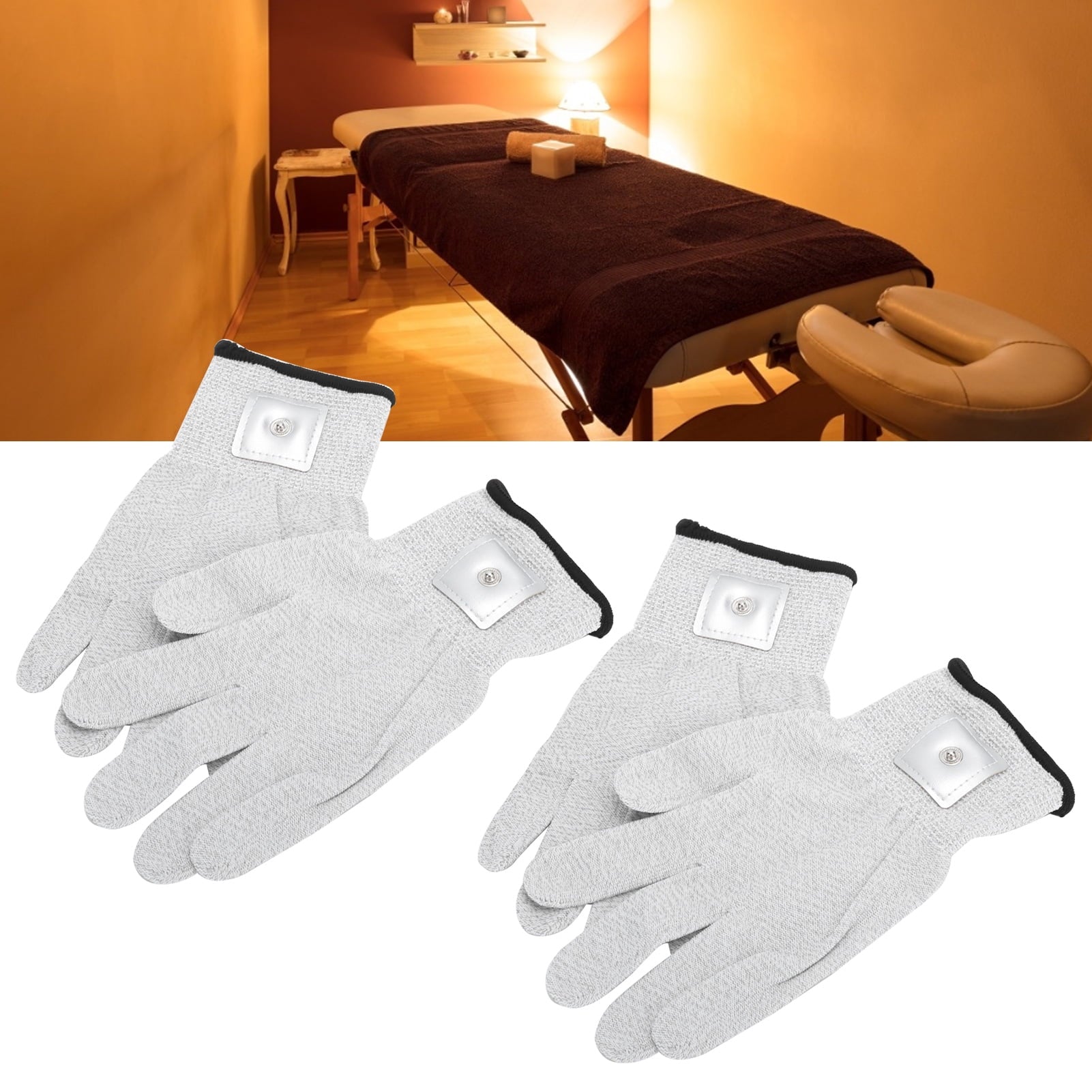 2 Pairs Electrode Gloves Electrotherapy Massager Wear‐Resistant Gloves for TENS Machine