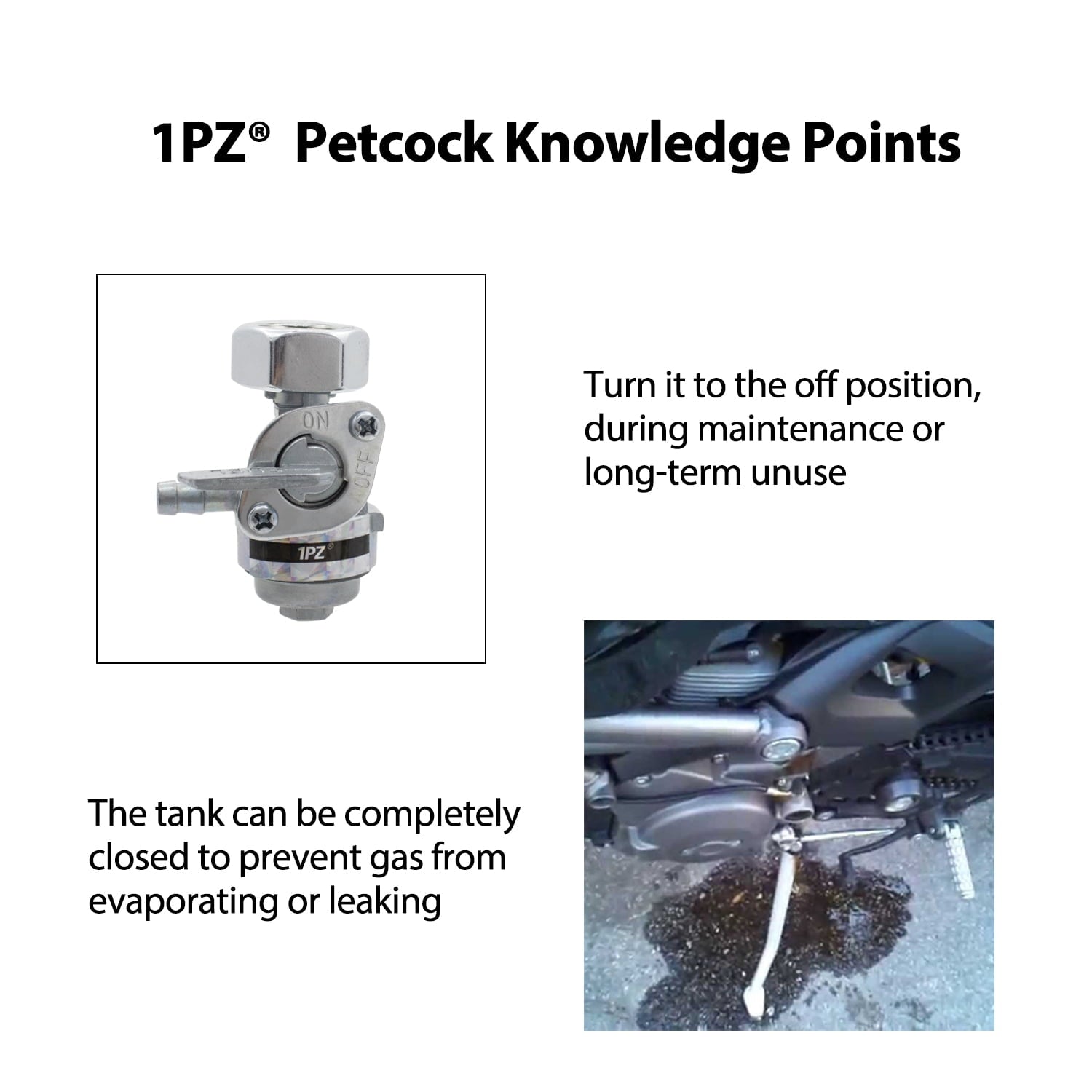 1PZ KW5-P01 Gas Tank Fuel Switch Valve Petcock fit for Generac GP5000 GP5500 GP6000E GP6500 GP6500E GP7000 GP7000E GP7500 GP7500E GP8000E Generator