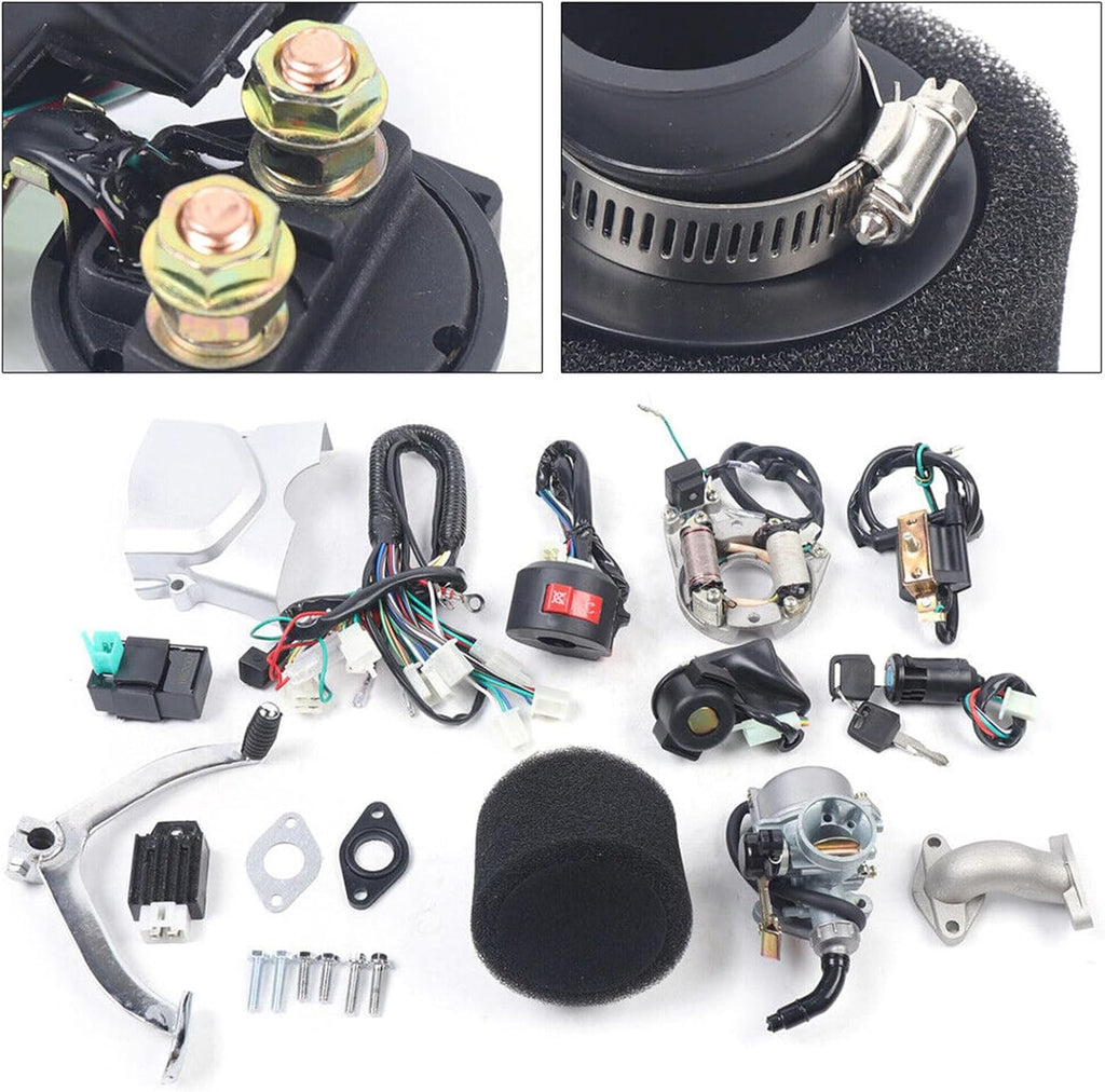 150CC 4 Stroke Engine Motor, Gy6 Single Cylinder Complete Engine Kit for 110cc-150cc Atvs and Go Karts and 11" Long Box Engine Size Scooters High-Flow Oil Pump CVT Carburetor Top Mount