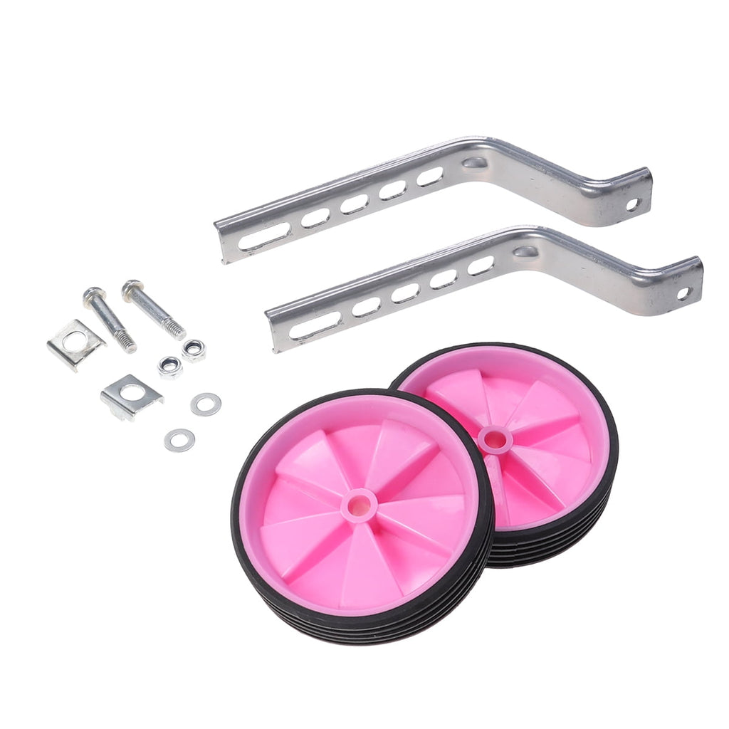 12-20 Inch Universal Porous Training Wheels Auxiliary Wheel Children’s Accessories Balance Auxiliary Wheels(Pink)