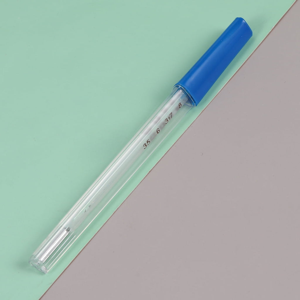 1Pc Glass Thermometer Triangular Bar Oral Thermometer For Adult(Blue)