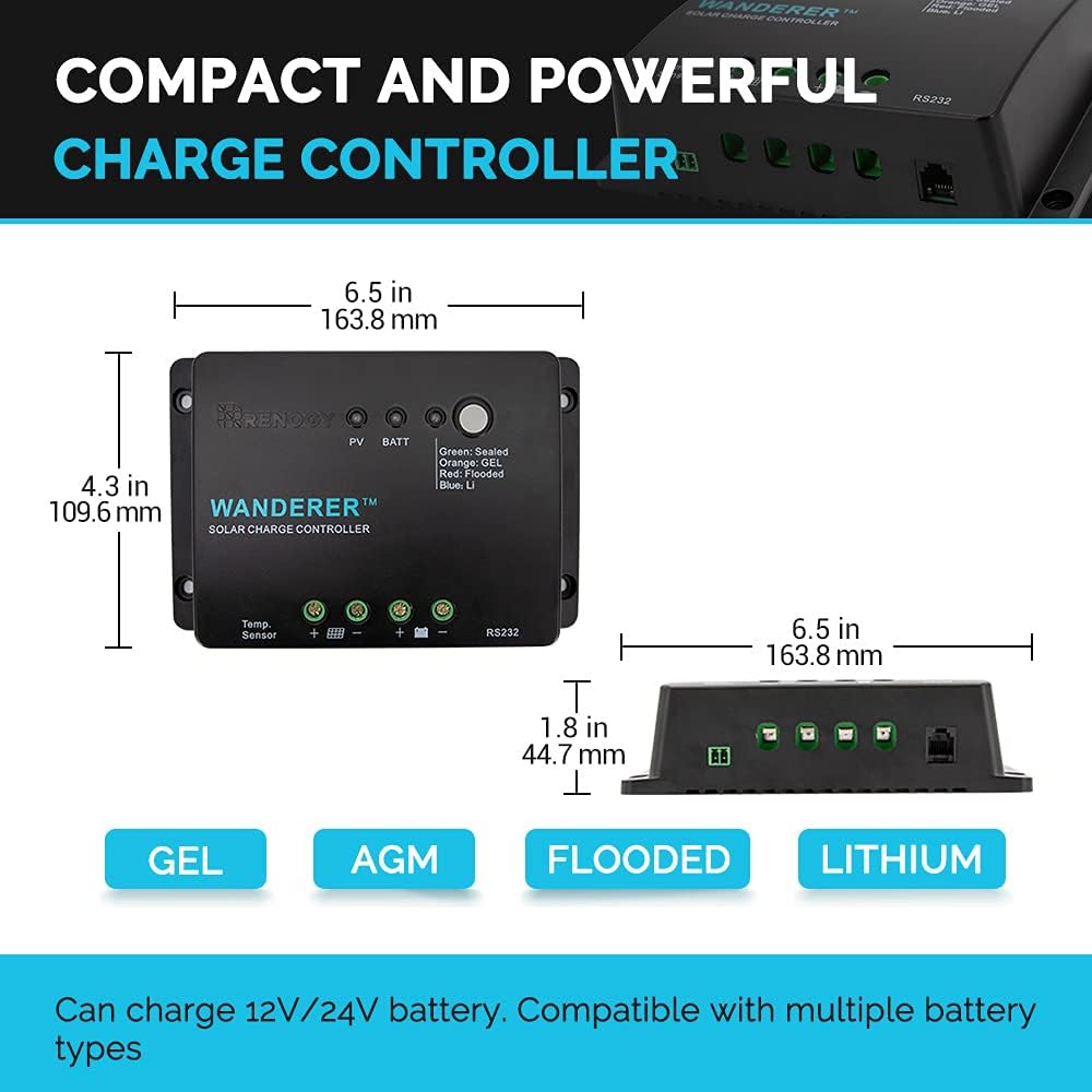 400 Watt 12 Volt Premium 4 Pcs 100W Panel+40A MPPT Charge Controller+ Bluetooth Module Fuse+ Mounting Z Brackets+Adaptor Kit +Tray Cables Set, 400W, Grid 12V Solar Power System