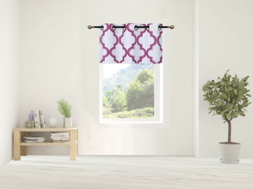 1PC 7LO Hot Pink Tier Valance Kitchen Bathroom Penthouse Window Curtain With Grommest (37’Wide X 18’Long)