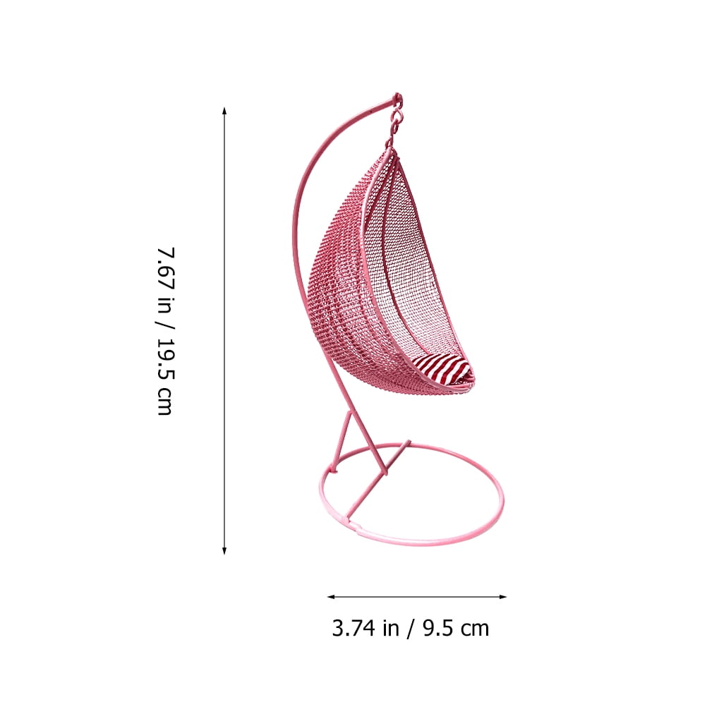 1Pc Tear Drop Hanging Chair Swing Chair Toy Mini House Accessories Random Color