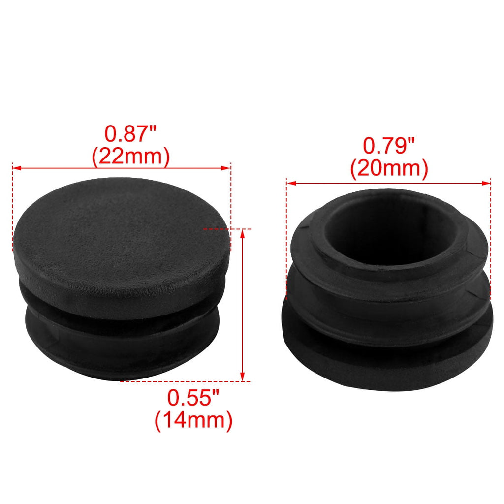 12 Pcs Antislip Plastic Round 22mm Dia Chair Foot Cover Table Furniture Leg Protector Black