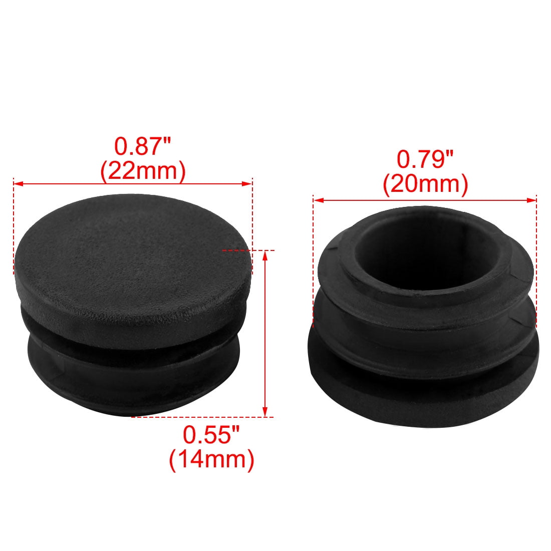 12 Pcs Antislip Plastic Round 22mm Dia Chair Foot Cover Table Furniture Leg Protector Black