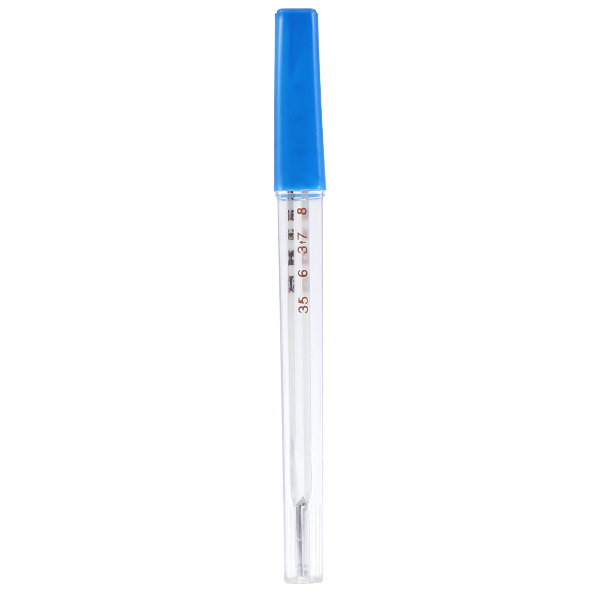 1Pc Glass Thermometer Triangular Bar Oral Thermometer For Adult(Blue)