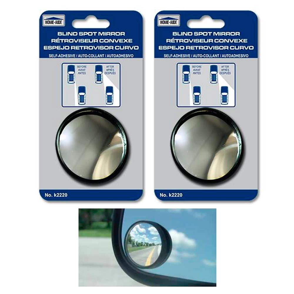 2 Car Side View Convex Mirror 2′ Wide Rear Blind Spot Stick On Anti Glare Safety