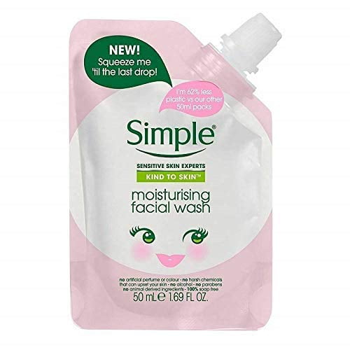 12 Pack Simple Kind To Skin Moisturizing Facial Wash Squeeze Me Pouch 50ml (Travel Size)