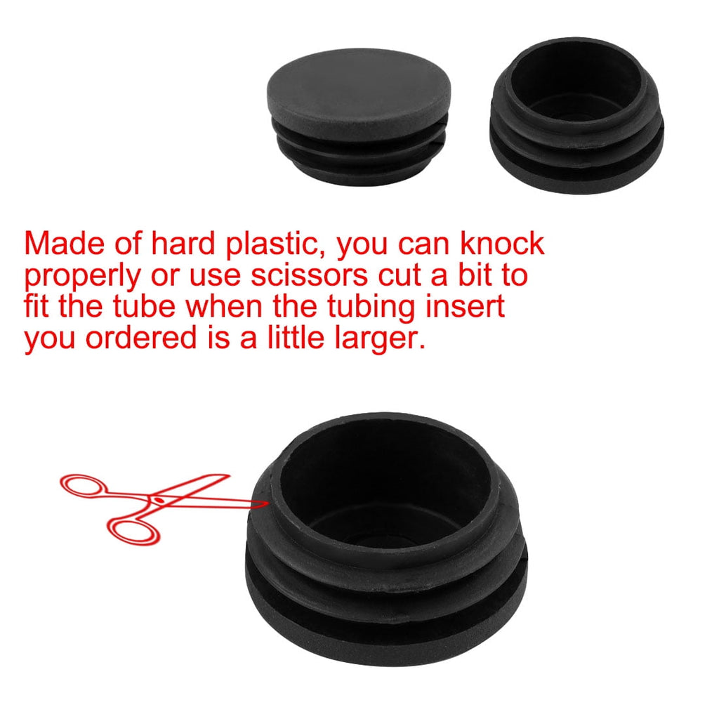 12 Pcs Antislip Plastic Round 22mm Dia Chair Foot Cover Table Furniture Leg Protector Black