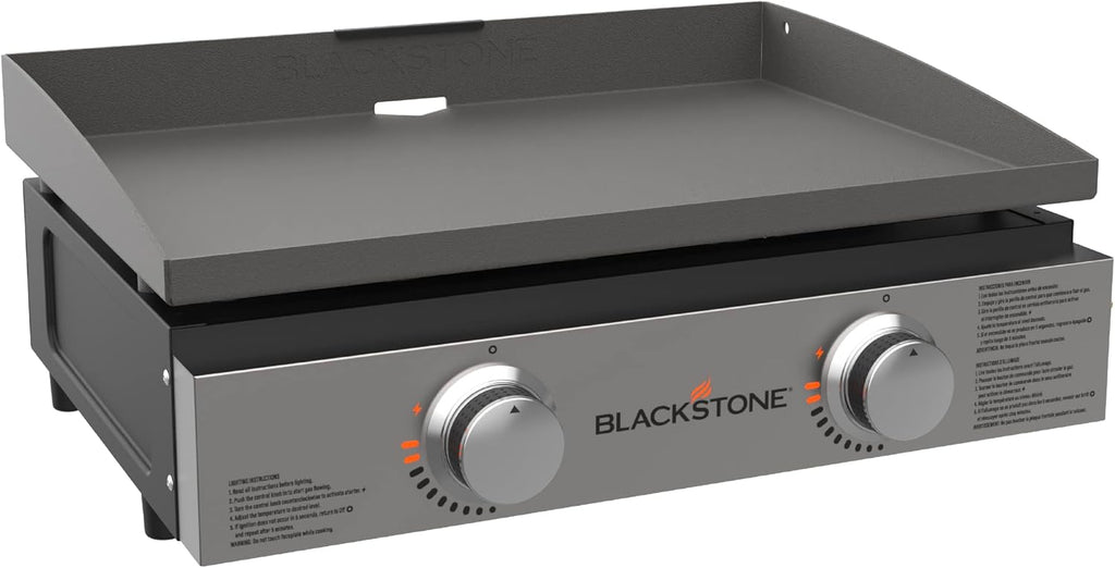 1813 Original 22” Tabletop Griddle with Hood and Stainless Steel Front Plate, Powder Coated Steel, Black
