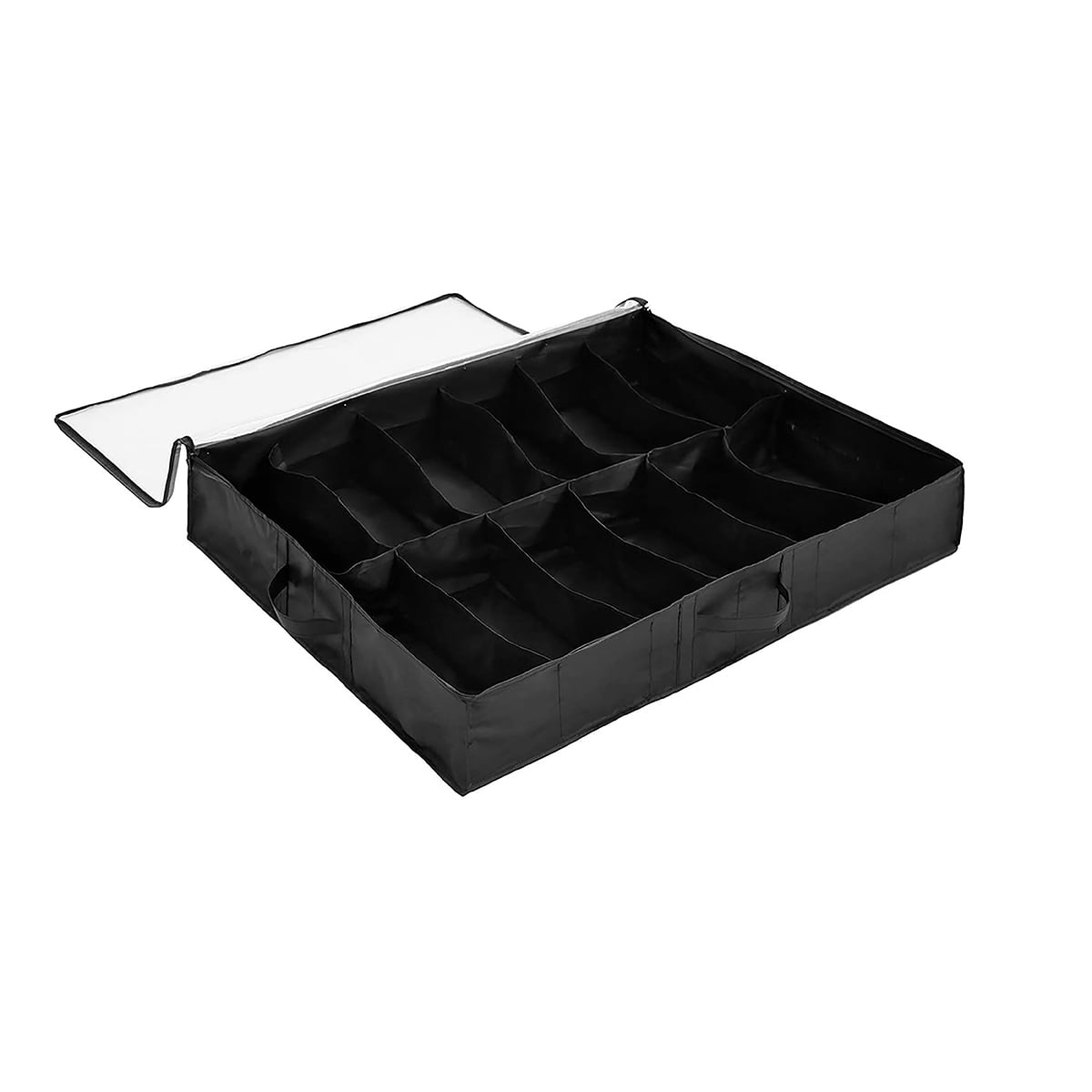 12 Pair Under Bed Pull Out Shoe Organizer Hidden Clear Storage Bag Closet Floor Shoes Holder