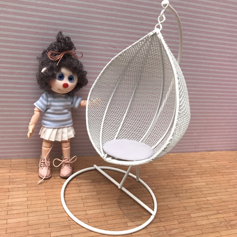 1Pc Tear Drop Hanging Chair Swing Chair Toy Mini House Accessories Random Color