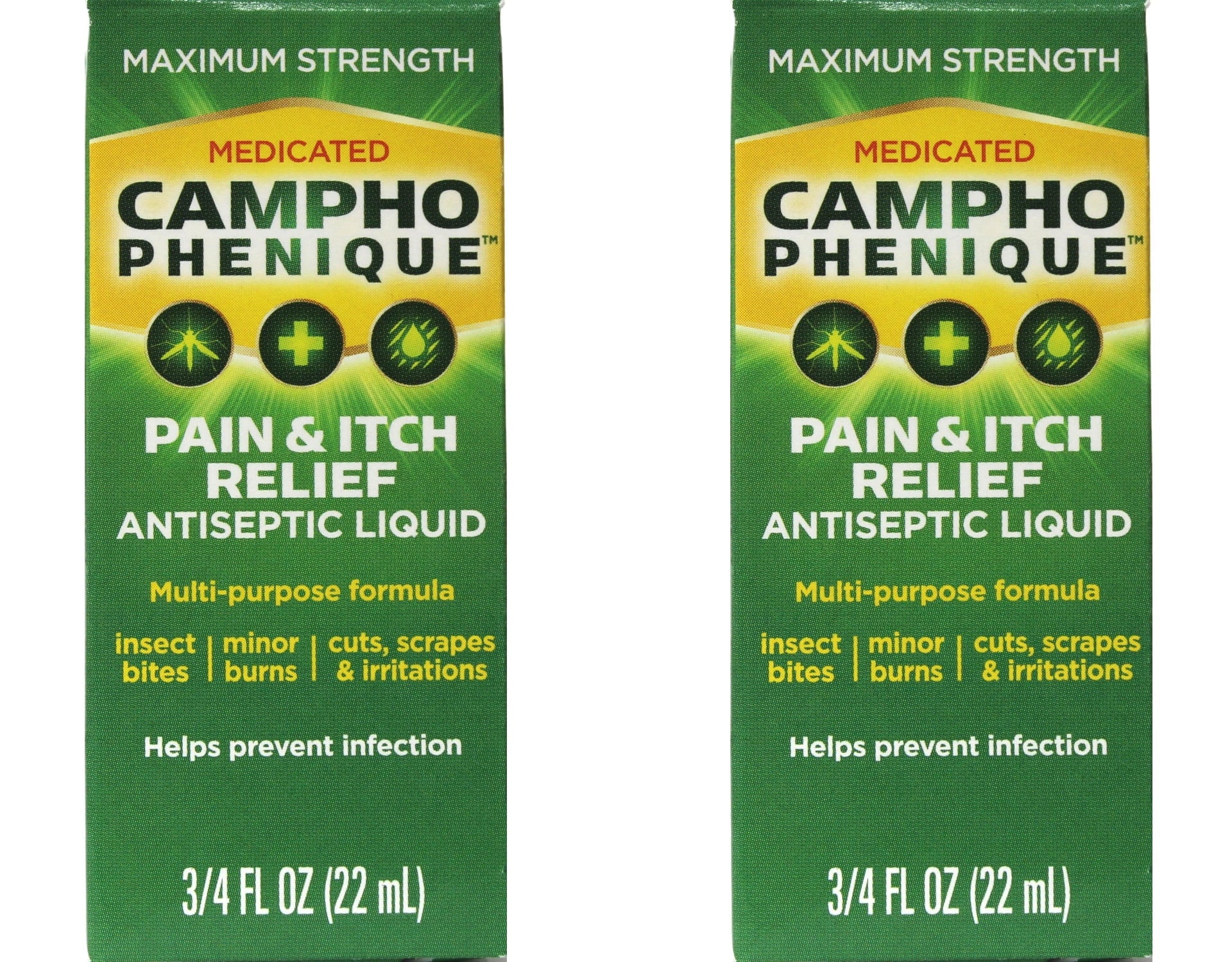 2 Pack – Campho-Phenique Pain Relieving Antiseptic Liquid, 0.75oz Each
