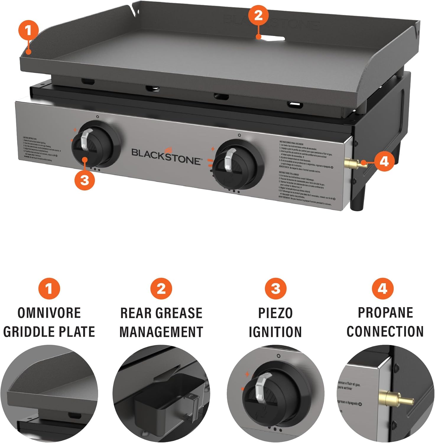 1813 Original 22” Tabletop Griddle with Hood and Stainless Steel Front Plate, Powder Coated Steel, Black