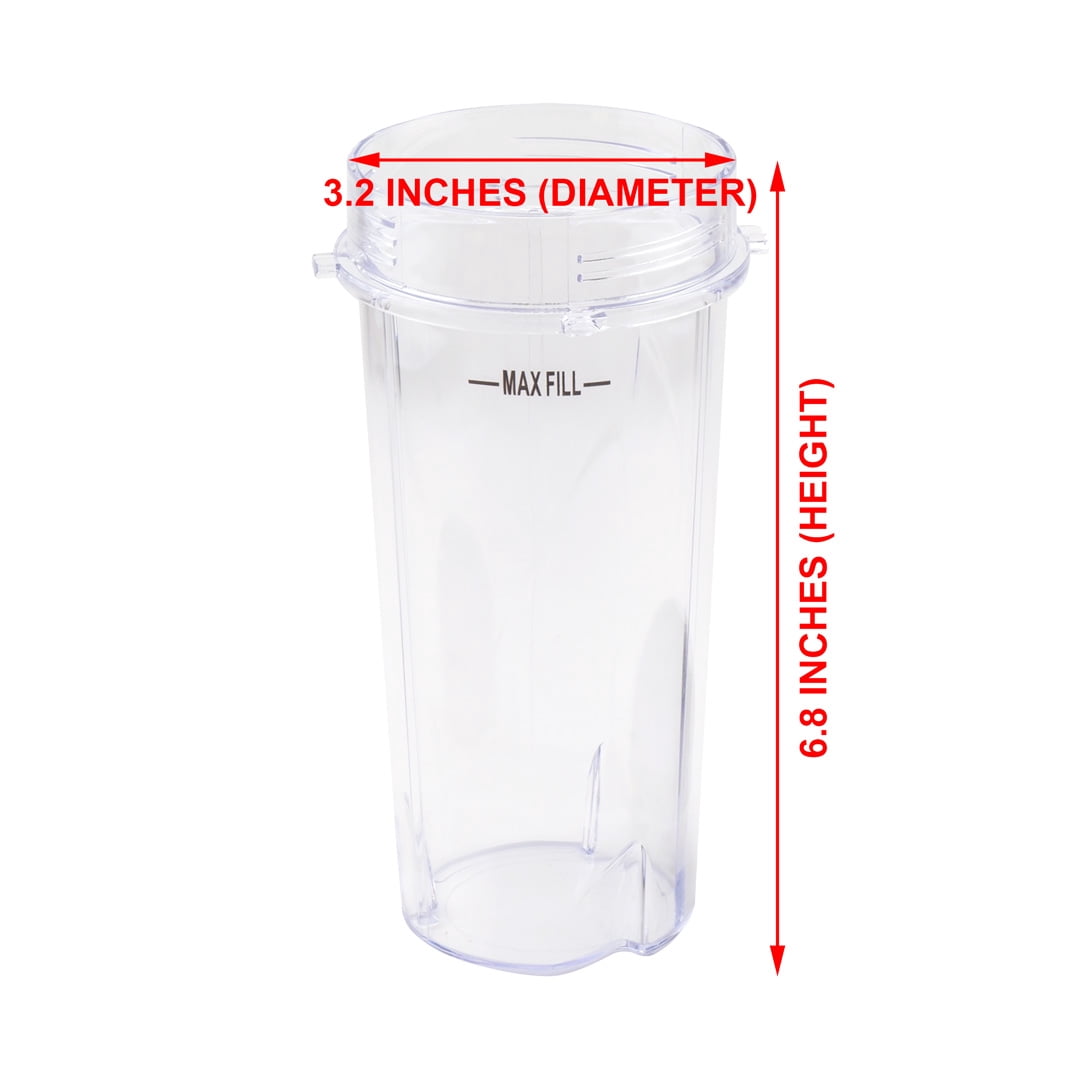 2 Pack 16 oz Cup with Sip & Seal Lid Replacement Parts 303KKU 356KKU800 Compatible with Nutri Ninja BL660 BL660W BL740 BL810 BL820 BL830