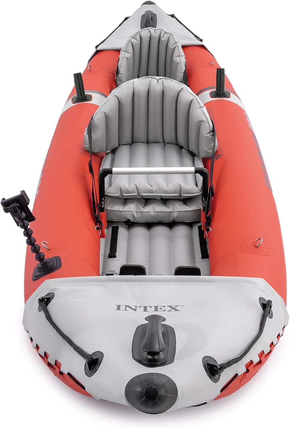 68309EP Excursion Pro K2 Inflatable Kayak Set: Includes Deluxe 86in Kayak Paddles and High-Output Pump – SuperTough PVC – Adjustable Bucket Seat – 2-Person – 400lb Weight Capacity