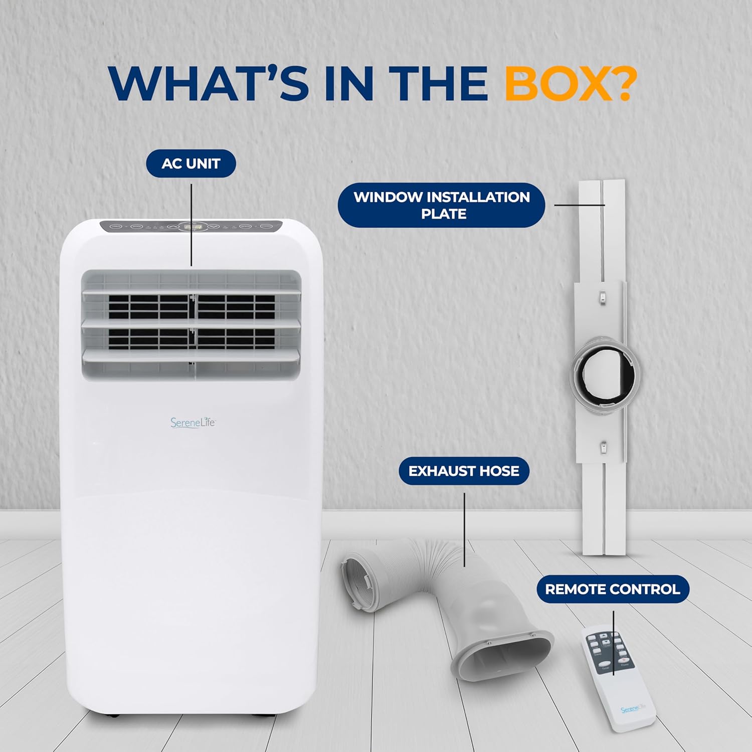 3-in-1 Portable Air Conditioner with Built-in Dehumidifier Function,Fan Mode, Remote Control, Complete Window Mount Exhaust Kit