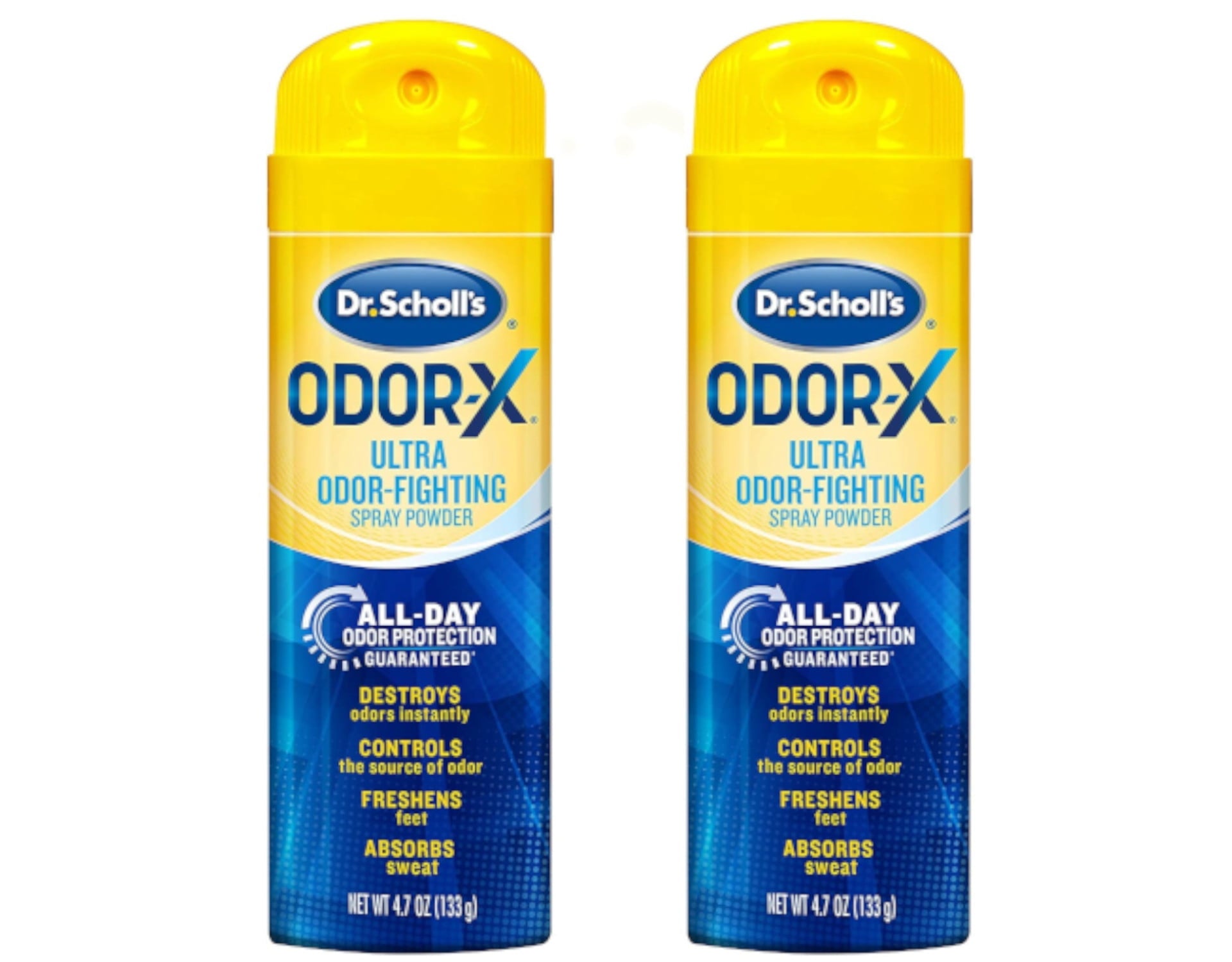 2 Pack Dr. Scholls Odor-X Odor Fighting Spray Powder 4.7 Oz Each