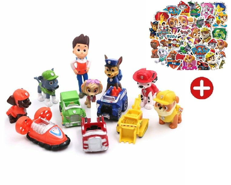 12PCS Paw Dogs Patrol Figurines Action Figure for Cake Toppers Paw Cake Decorations, Birthday Party