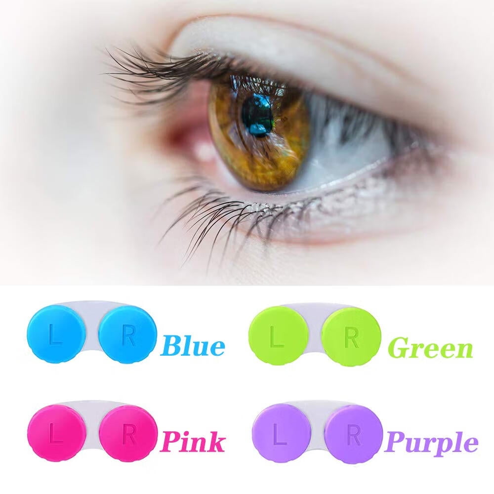 12 Pack Colourful Contact Lens Case Box Holder Container Soak Storage Kit
